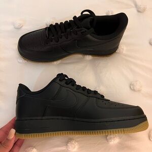 NEW Air Force Ones. Nike Black and Brown Sneakers with Gum Sole